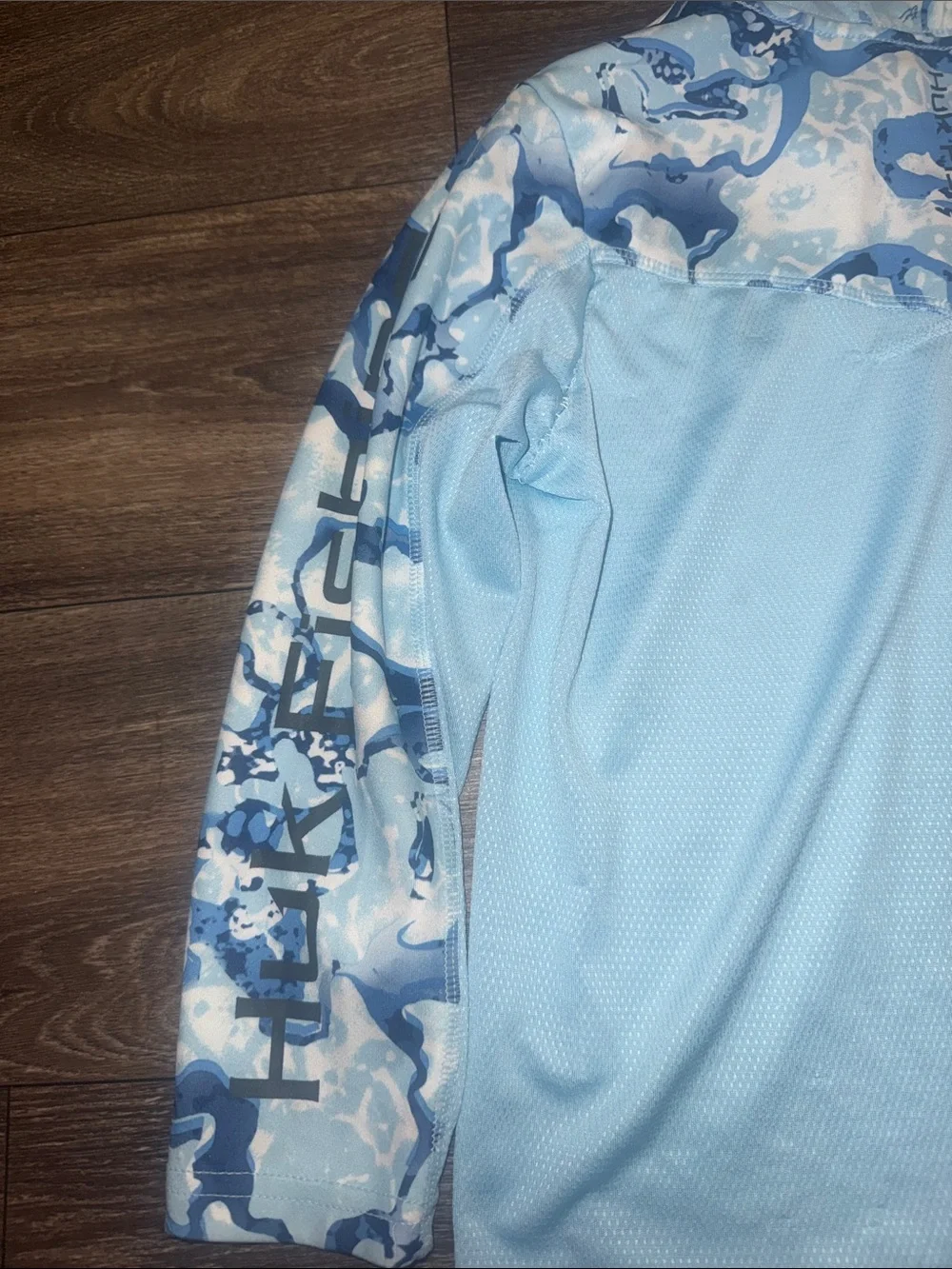 Huk Kids Light Blue Camo Hooded Rashguard